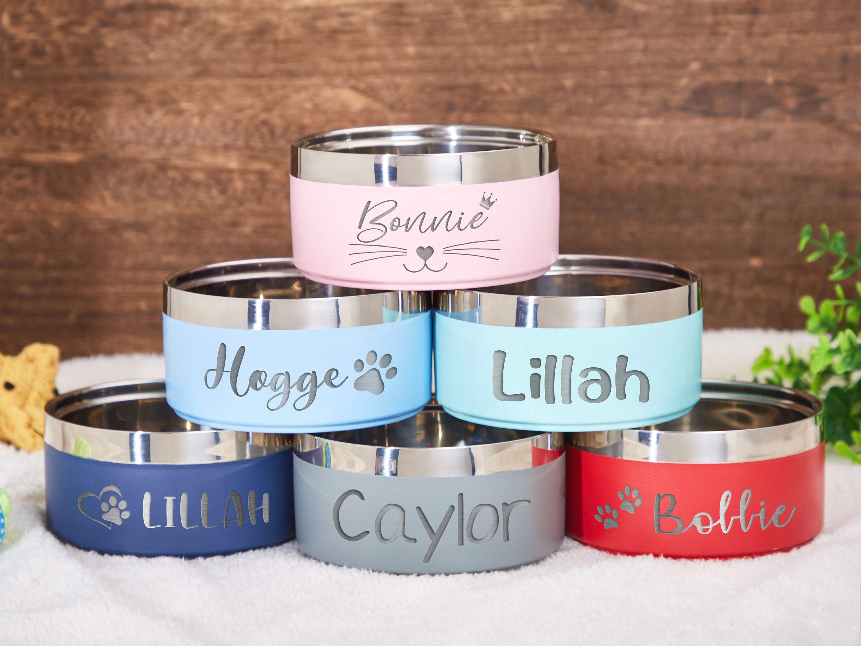 Custom Dog Bowl, Personalized Dog Food Bowl with Name, Dog Food/Water Bowls, Small-Large Bowls for Pet, Stainless Steel Cat Feeder Bowl Pet Gift