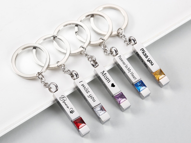 Personalized Ashes Bar Keyring Cremation Urn Keychain Custom Etsy