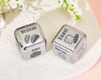 Jogo de dados de comida personalizado Dados de decisão de comida personalizados para casais Presentes de dados para ele Presentes de dia dos namorados Marido Namorado Presentes de namorada