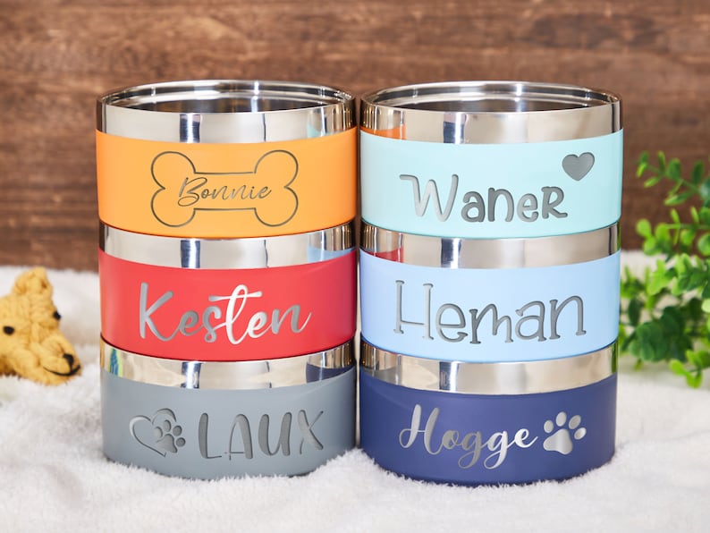 Custom Dog Bowl,Personalized Dog Food Bowl with Name,Dog Food/Water Bowls,Small-Large Bowls for Pet,Stainless Steel Cat Feeder Bowl Pet Gift zdjęcie 6