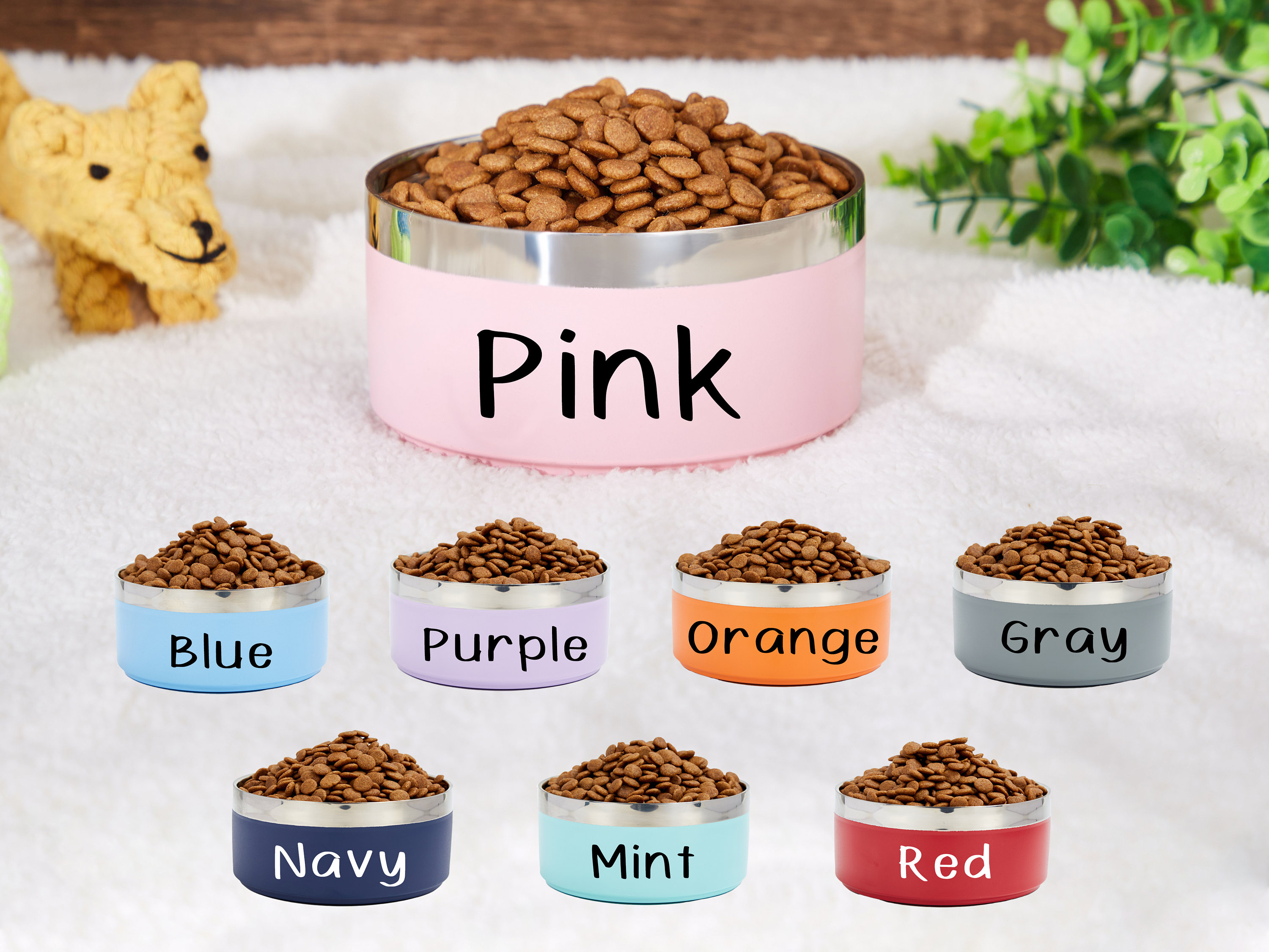 Custom Dog Bowl, Personalized Dog Food Bowl with Name, Dog Food/Water Bowls, Small-Large Bowls for Pet, Stainless Steel Cat Feeder Bowl Pet Gift