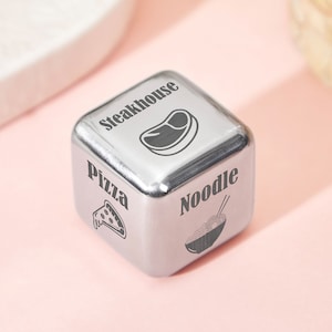 Personalized Food Takeout Dice Valentines Day Gift for Him Her Custom Unique food dice Engraved Food Decision Maker Cook Takeout Dice