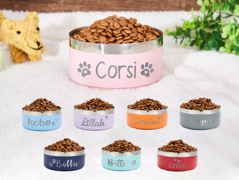Custom Dog Bowl,Personalized Dog Food Bowl with Name,Dog Food/Water Bowls,Small-Large Bowls for Pet,Stainless Steel Cat Feeder Bowl Pet Gift zdjęcie 3