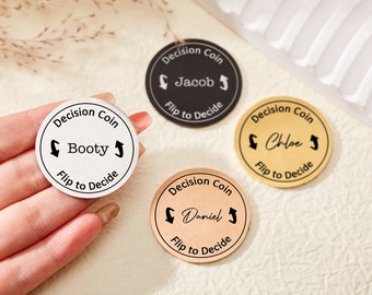 Personalized Couple Decision Coin Mom and Dad Flip Coin Adult Novelty Gift Engraved Brass Coin Couples Gift Valentines Day Gift for Her/Him
