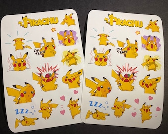 Pikachu / pegatina de monstruos de bolsillo / pegatinas impermeables / anime japonés