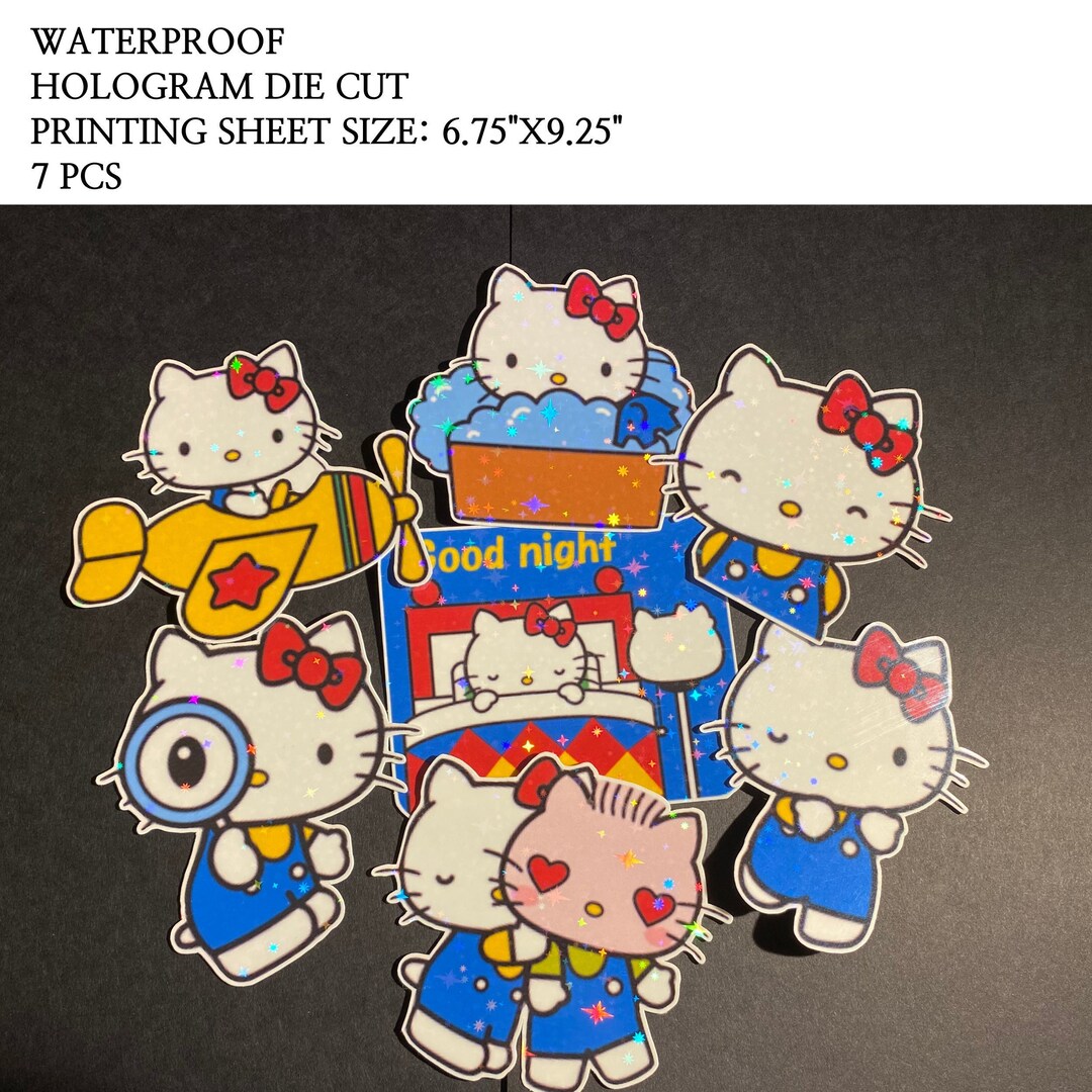 Hologram Stickers Hello Kitty Sanrio Sticker Holographic Stickers