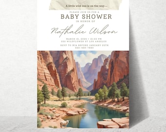 National Park-Themed Baby Shower | Zion Camp Party | Adventure Awaits Baby Shower Theme Invite | Instant Download And Print