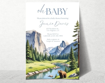 National Park Themed- Party | Yosemite Invitation | Yosemite baby shower | National Park wedding | Yosemite Camp Party | Instant Download