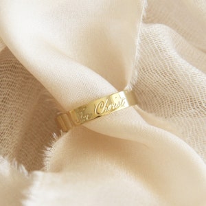 Anillo de banda en Cristo, Gálatas 3:26-27, Anillo de Cristo, Regalo de joyería cristiana, Anillo de las Escrituras, Joyería de fe, Joyería de regalo cristiana