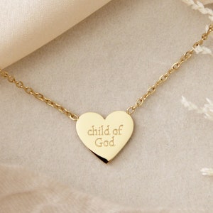 Child of God Necklace, Heart Chosen Necklace Jewelry, Christian Jewelry Gift, Baptism Gift, Communion Gift, Women Christian Jewelry Necklace