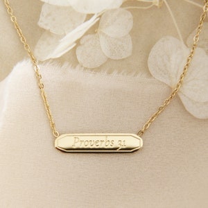 Proverbs 31 Necklace, More Precious Than Jewels Necklace, Proverbs Woman, Christian Faith Jewelry Gift, Bible Verse Engraved Necklace