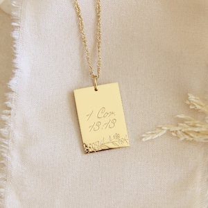 1 Corinthians 13:13 Necklace, Faith Hope Love Necklace, Christian Faith Jewelry Gift, Scripture Engraved Necklace, Christian Jewelry