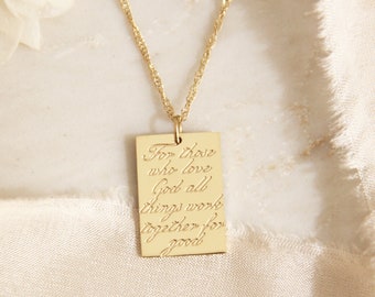 All Things Work For Good Romans 8:28 Necklace, Romans 8 Necklace, Christian Faith Jewelry Gift, Scripture Necklace, Christian Bible Jewelry