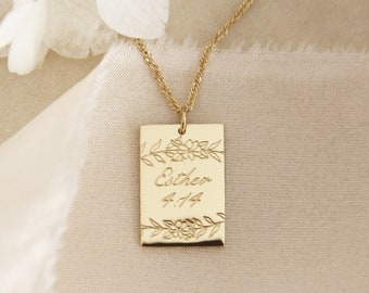 Esther 4:14 Necklace, For Such A Time As This, Christian Jewelry, Scripture Verse Necklace, Dainty Faith Jewelry Necklace, Christian Gift