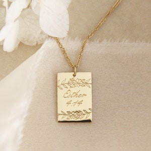 Esther 4:14 Necklace, For Such A Time As This, Christian Jewelry, Scripture Verse Necklace, Dainty Faith Jewelry Necklace, Christian Gift