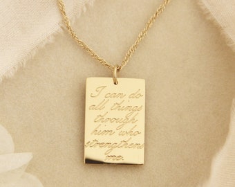 Todo lo puedo en Cristo que me fortalece, Filipenses 4:13. Collar, joyería cristiana, collar con versículo bíblico, joyería de fe.