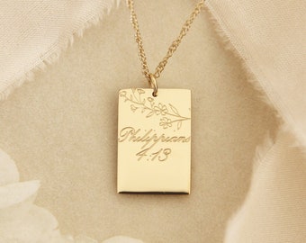 Collar Filipenses 4:13, Todo lo puedo en Cristo que me fortalece, Joyería cristiana, Collar con versículo bíblico, Joyería de fe