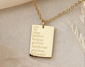 Fruit of the Spirit Necklace, Galatians 5:22-23, Christian Jewelry Gift, Scripture Necklace, Dainty Faith Jewelry Necklace, Christian Woman