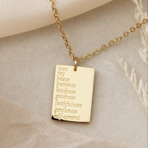 Fruit of the Spirit Necklace, Galatians 5:22-23, Christian Jewelry Gift, Scripture Necklace, Dainty Faith Jewelry Necklace, Christian Woman