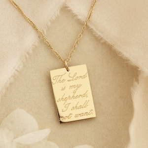 The LORD Is My Shepherd I Shall Not Want Psalm 23:1 Necklace, Christian Jewelry, Scripture Verse Necklace, Dainty Faith Jewelry Necklace