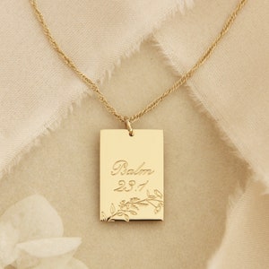 Psalm 23:1 Necklace, The LORD Is My Shepherd; I Shall Not Want, Christian Jewelry, Scripture Verse Necklace, Dainty Faith Jewelry Necklace