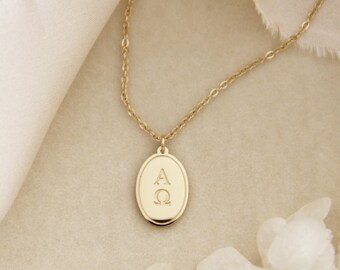 Alpha Omega Necklace, Revelation 1:8 Necklace, Christian Faith Jewelry Gift, Scripture Necklace, Faith Necklace, Alpha and Omega Jewelry
