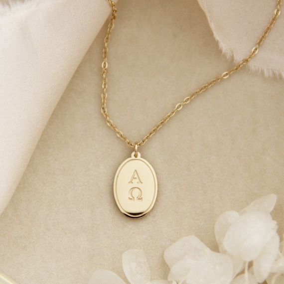 Alpha omega pendant gold sale