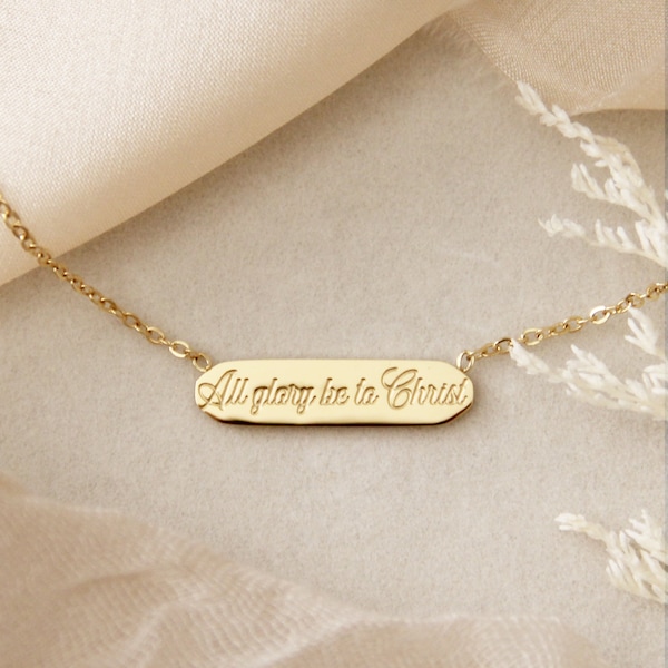All ära vare Kristus halsband, Jesus halsband, kristen trossmycken gåva, bibelhalsband, korsstångshalsband, guldkorssmycken