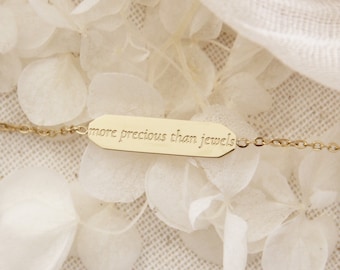 Proverbs 31 Bracelet, More Precious Than Jewels Bracelet, Proverbs Woman, Christian Faith Jewelry Gift, Bible Verse Engraved Bracelet
