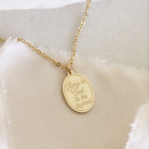 Glory to God in the Highest Necklace, Gloria In Excelsis Deo Necklace, Christian Faith Jewelry Gift, Scripture Necklace, Faith Necklace