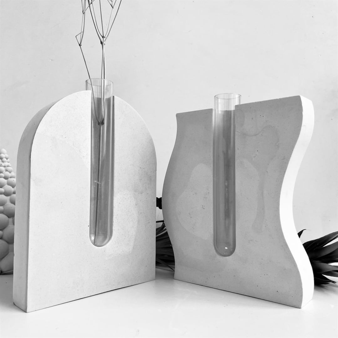 Concrete Vase Mold Arch Wave Propagation Station,bud Vase, Minimalist