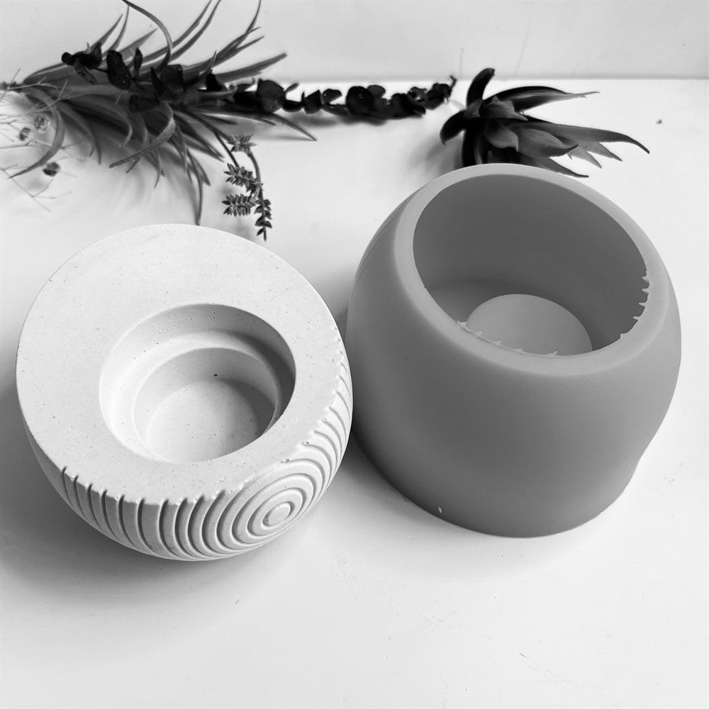 Nordic Concrete Tealight Candle Holder Silicone Mold Concrete Etsy
