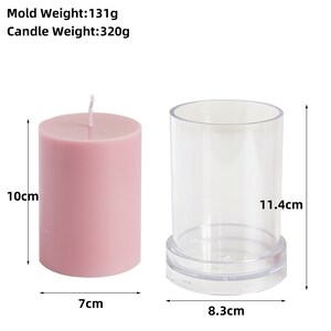 Pillar Candle Molds, Cylinder Candle Molds, Plastic Molds, Column Candle Making Molds, Gift, Candles, Casting Mould, DIY Candle Making Molds image 7