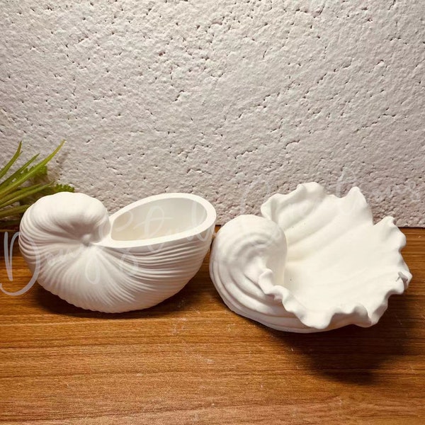 3D Conch Silicone Mould - Candle Vessel Holder - Concrete Molds- Gypsum - Jewelry Bowl Casting Molds - Raysin Resin Concrete Molds