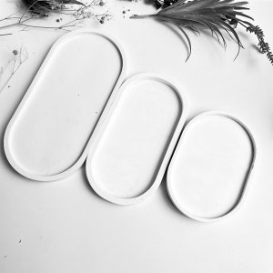 Concrete Oval Tray Molds, Large Oval Dish Silicone Mold, Tray Coaster Silicone Mould, Casting Mold for gypsum plaster resin jesmonite raysin