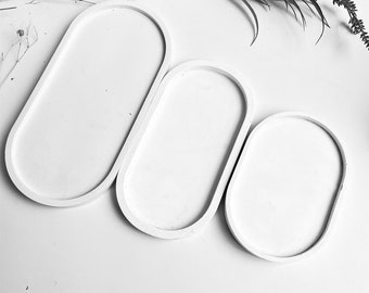 Concrete Oval Tray Molds, Large Oval Dish Silicone Mold, Tray Coaster Silicone Mould, Casting Mold for gypsum plaster resin jesmonite raysin