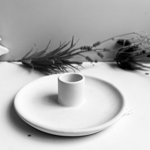 Round Candlestick Mold Candle Holder Silicone Mold Concrete Etsy