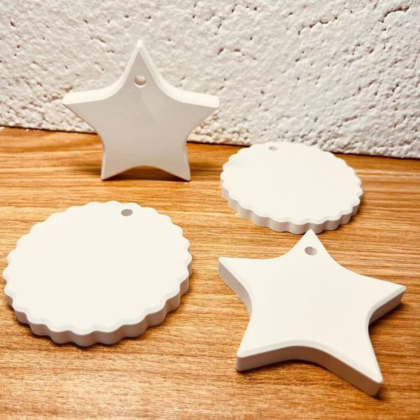 Star Round Silicone Molds, Pendant, Hanging Tags, Aromatherapy Candle, Wax, Decoration, Casting Molds Silicone UV Resin Keychain Molds