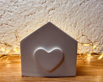 Heart House Silicone Mold, Concrete Moulds Card Holder, Business Card Holder,Post Card Holder / Diy Concrete Raysin Casting Mold