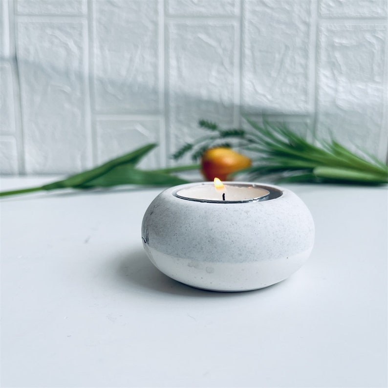 Concrete Tealight Holder Mold, Candle Jar with Lid Silicone Mold Tealight, Tea Light Candle Holder with cover Silicone Mould, Concrete Mold image 1