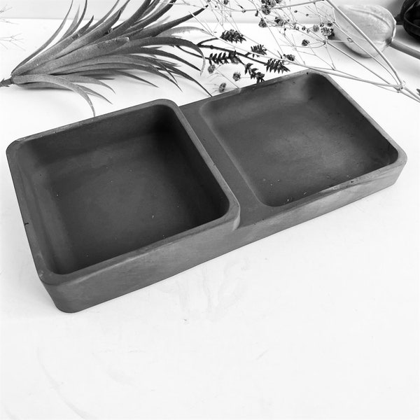 Concrete Tray Silicone Mold- Jewelry Storage - Concrete - Gypsum - Jewelry Bowl Plate Tray Dish Square Rectangle Silicone Casting Molds