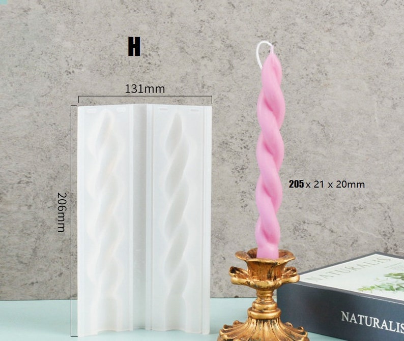 Spiral Rod Candle Mold Candlestick Cylinder Bar Candle Molds, Silicone Molds, Taper Church Candle Making Molds, Gift, Twisted Candle Molds image 10