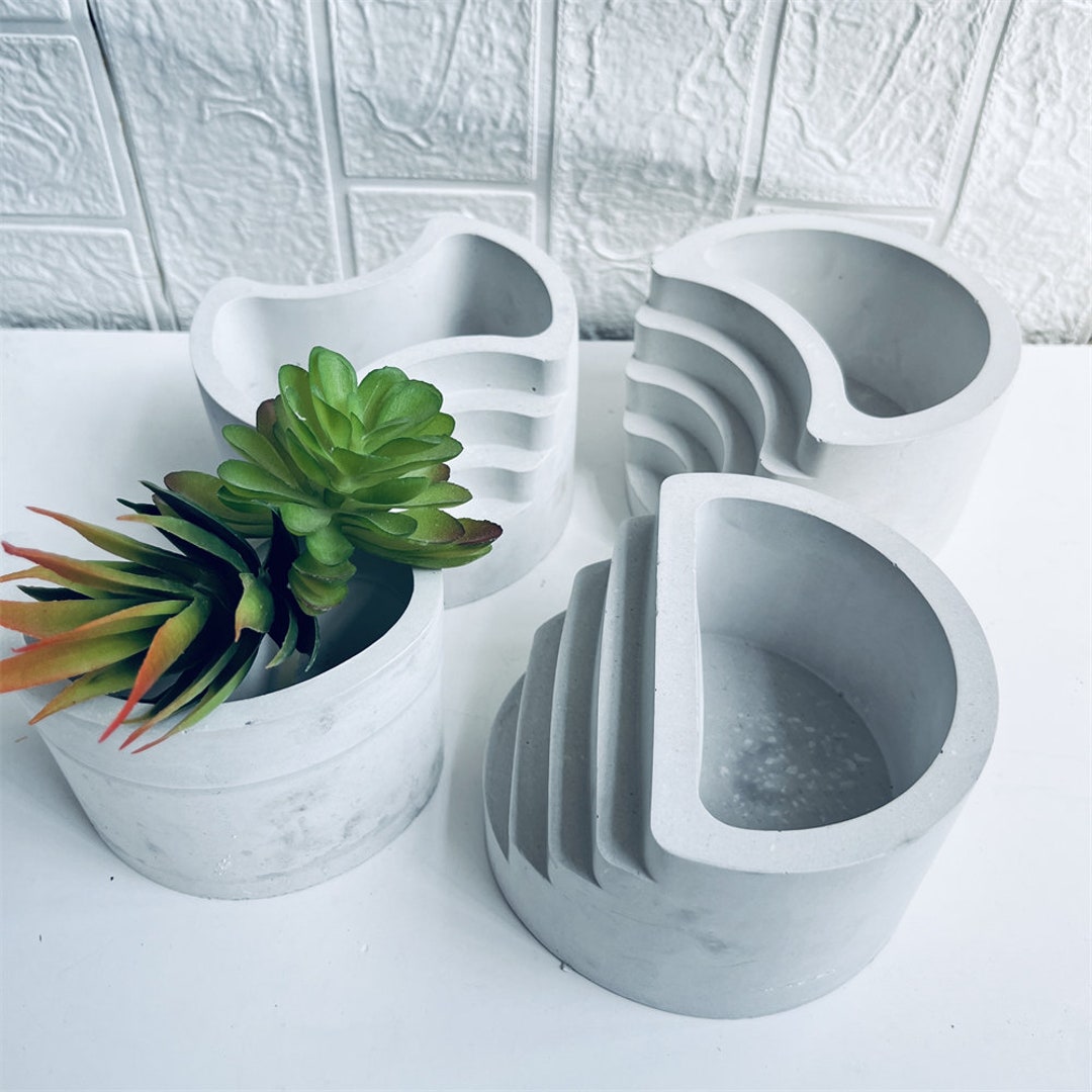 Large Stairs Plant Pot Concrete Molds, Nordic Pot Concrete Moulds