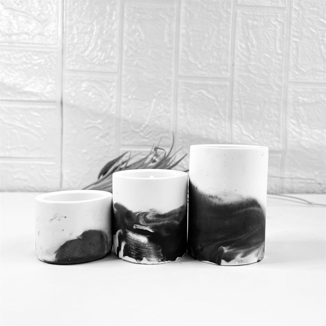 Tealight Concrete Candle Holder Mold, Cylinder Round Tealight Holder