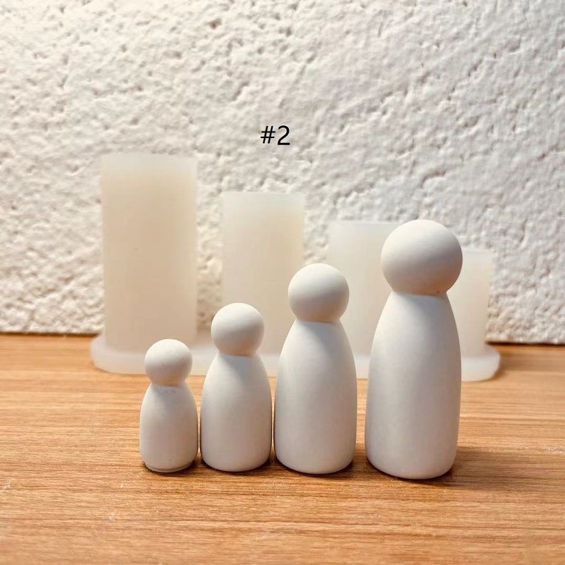 Moule en silicone pour poupées, figurines de famille, moules en silicone, lot de 4, 2 modèles #2
