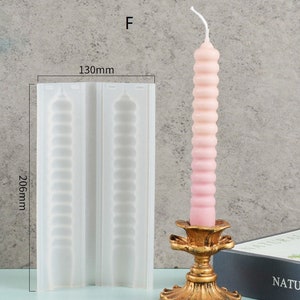 Spiral Rod Candle Mold Candlestick Cylinder Bar Candle Molds, Silicone Molds, Taper Church Candle Making Molds, Gift, Twisted Candle Molds image 8