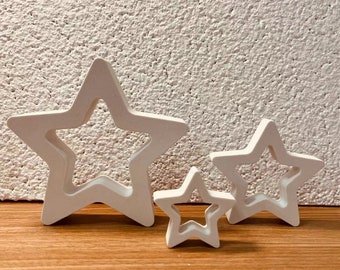 Silikonform Gießform Sterne Silhouette groß mittel klein, Raysin, Beton, Resin, Weihnachtsdeko, Sterne, Geschenk