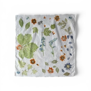 Botanical Flower-Pounded Cotton Bandana | Naturally Dyed & One of a Kind