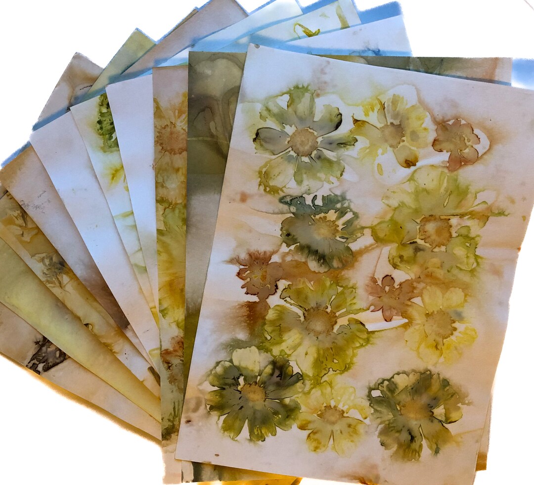 Botanical Dye Eco Print Decorative Paper 10 Sheets for Junk Etsy