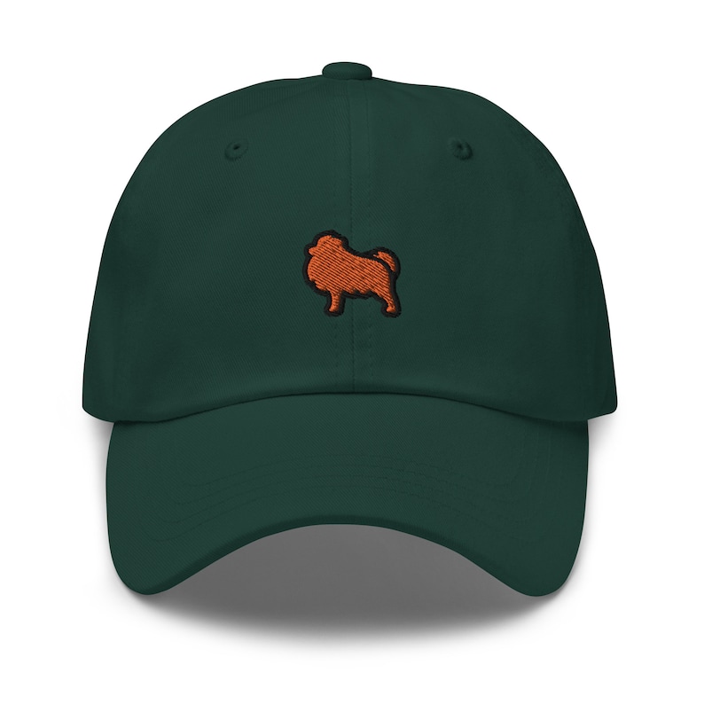 Pomeranian Dog Embroidered Baseball Cap Cotton Adjustable Dad Hat